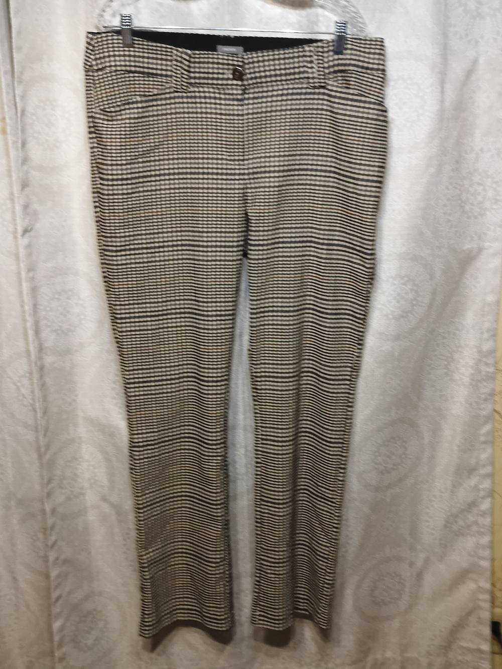Maurices Black & Cream Checked Straight-Leg Trousers 18 W Reg